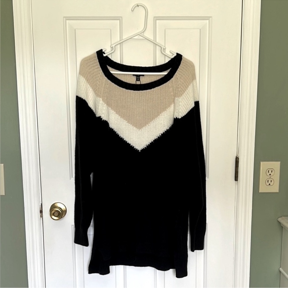 Express Black and Cream Knit Sweater